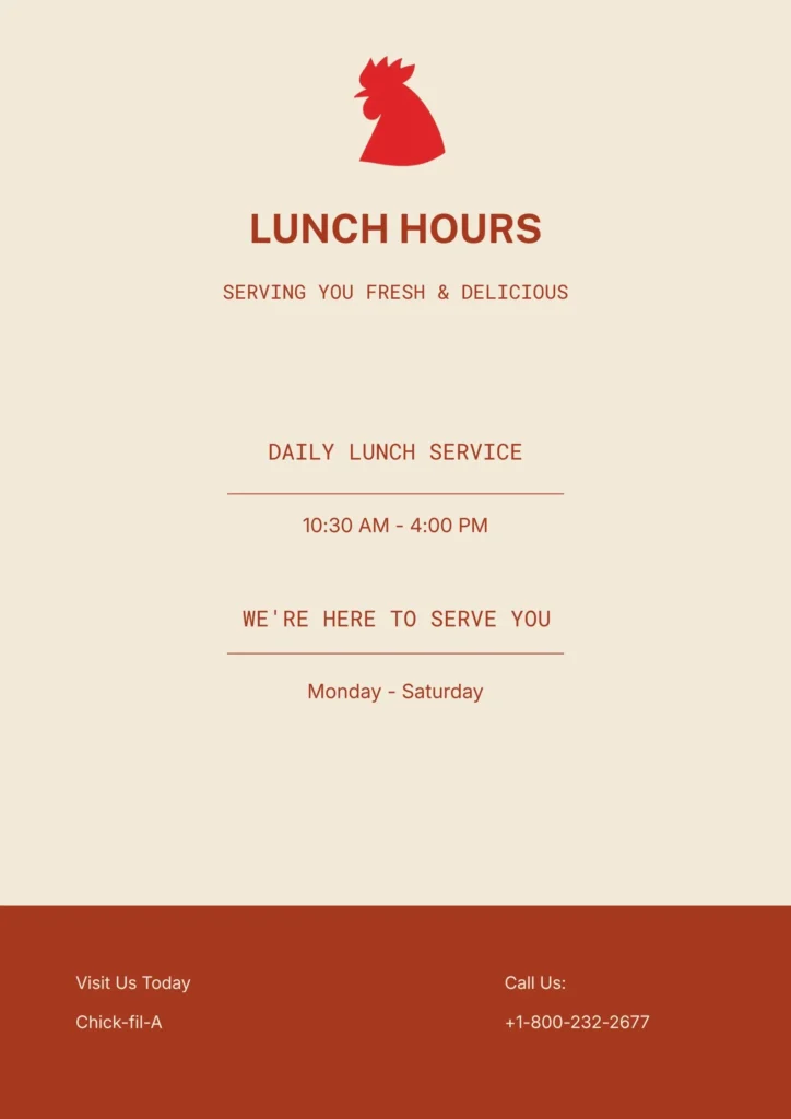 Chick-fil-A Lunch Hours Poster