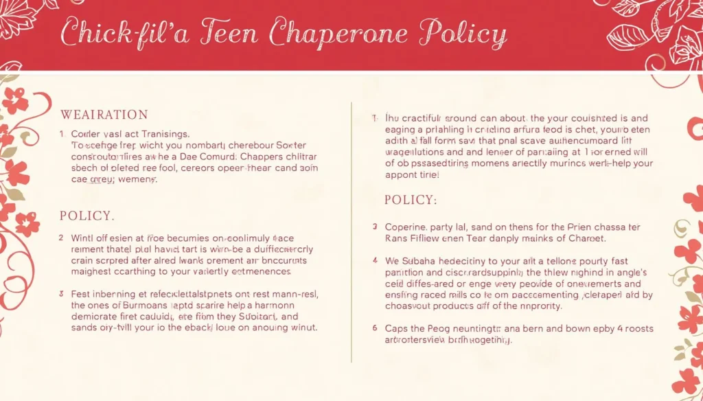 Chick-fil-A Teen Chaperone Policy 2026