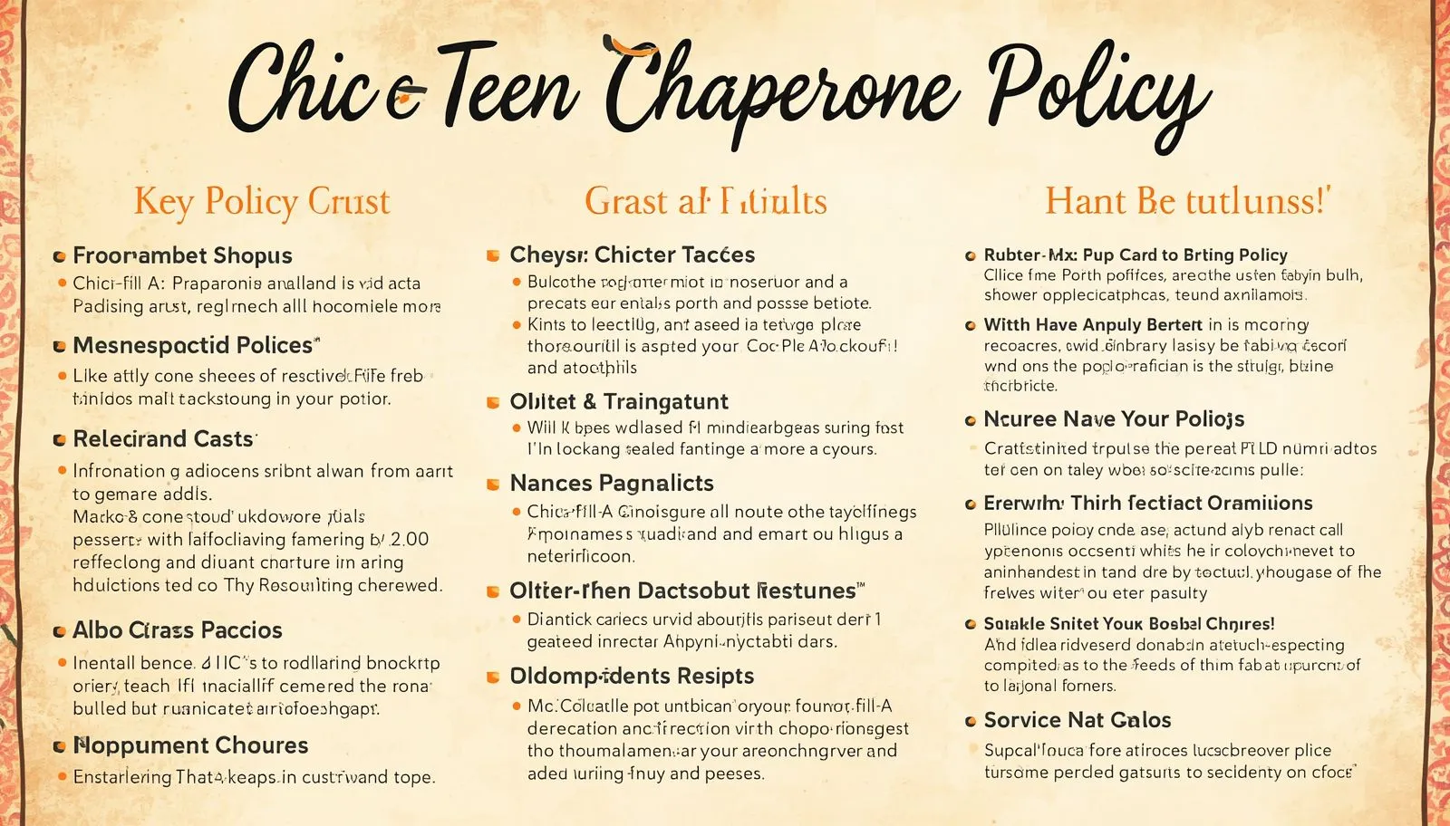 Chick-fil-A Teen Chaperone Policy